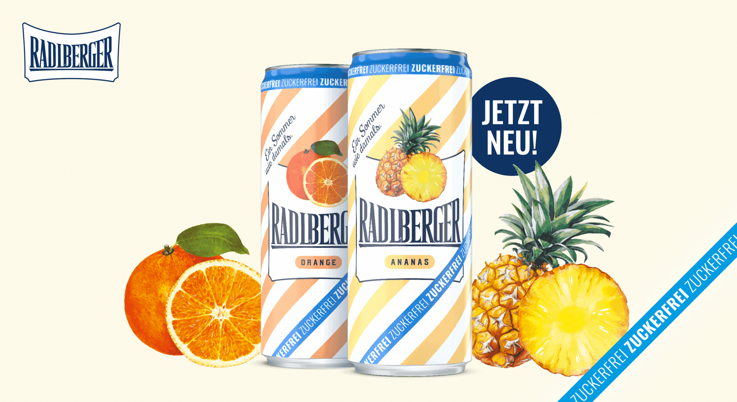 Radlberger Zuckerfrei - Orange und Ananas - Jetzt neu